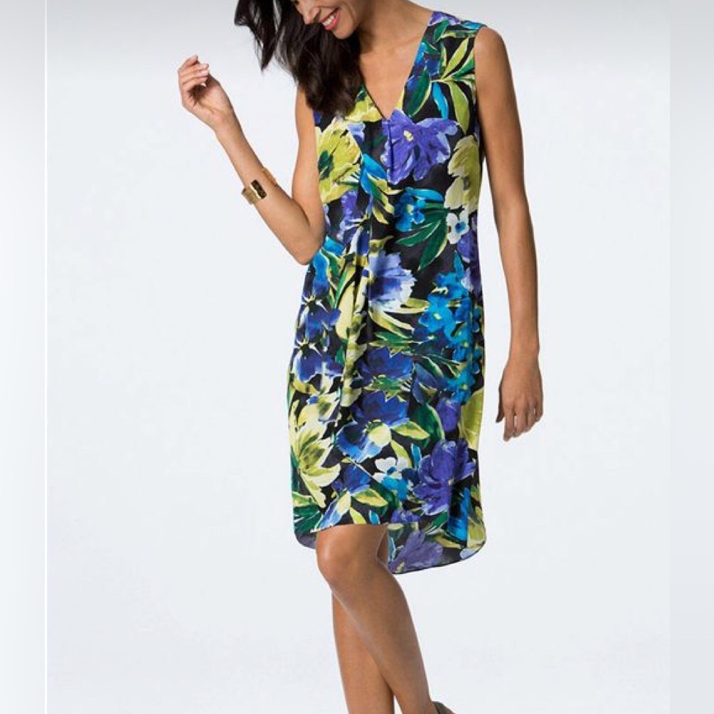 Per Se Boca bold tropical floral digitally printed silk crepe de Chine size 4